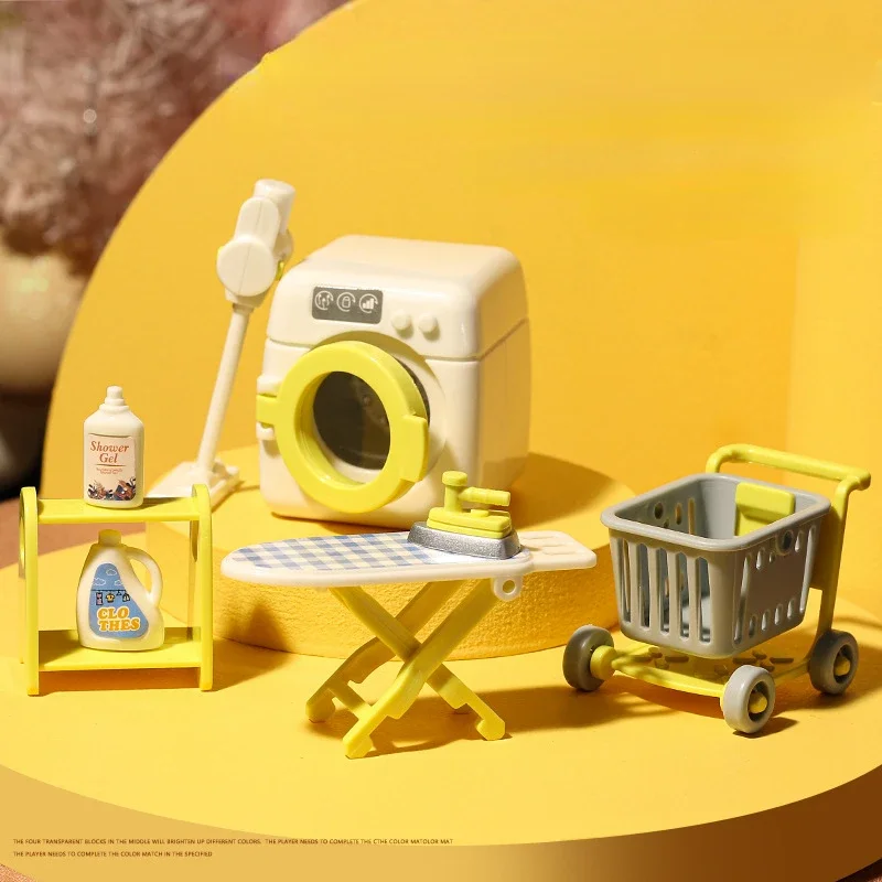 Miniature Furniture Forest Family Washing Machine Accessories Dollhouse Simulated Toy Children's DIY Mini Laundry Gift For Kids