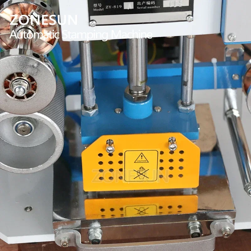 ZONESUN ZY-819-A 80*90mm Macchina per stampaggio pneumatica in pelle Marchio di ferro LOGO Personalità Individualità Carta Macchina per lamina a caldo