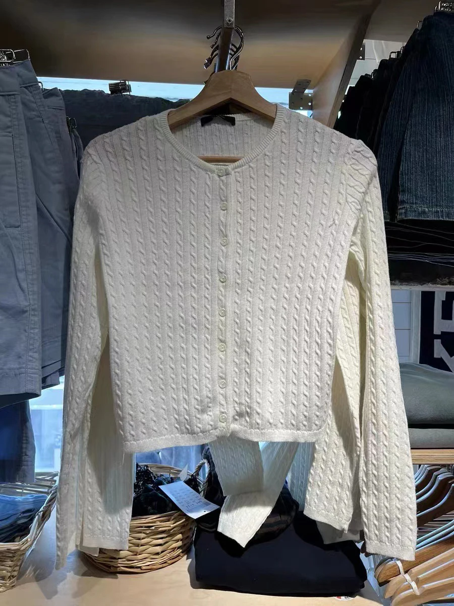 الصلبة الملتوية زهرة سترة سترة المرأة الخريف س الرقبة واحدة الصدر طويلة الأكمام نمط Preppy الحلو متماسكة البلوز ملابس خارجية