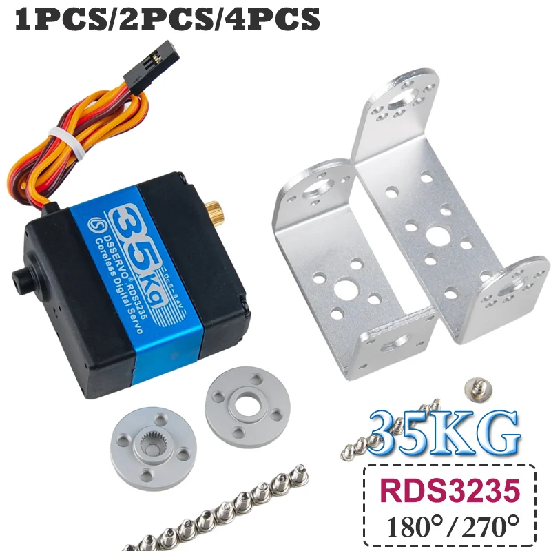 

35KG RDS3235 Dual Shaft Coreless Digital Servo Motor Metal Gear 180°/270° Aluminum Case Servos DIY Toys Parts For RC Robot Cars