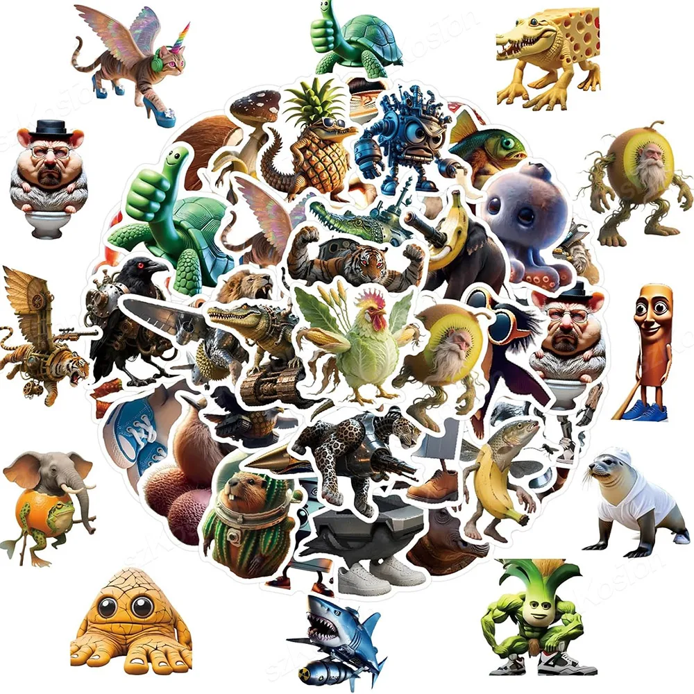 

80PCS Italian Brainrot Animals Stickers Tung Tung Tung Tung Sahur Funny Meme Decals for Laptop Phone Water Bottles Sticker