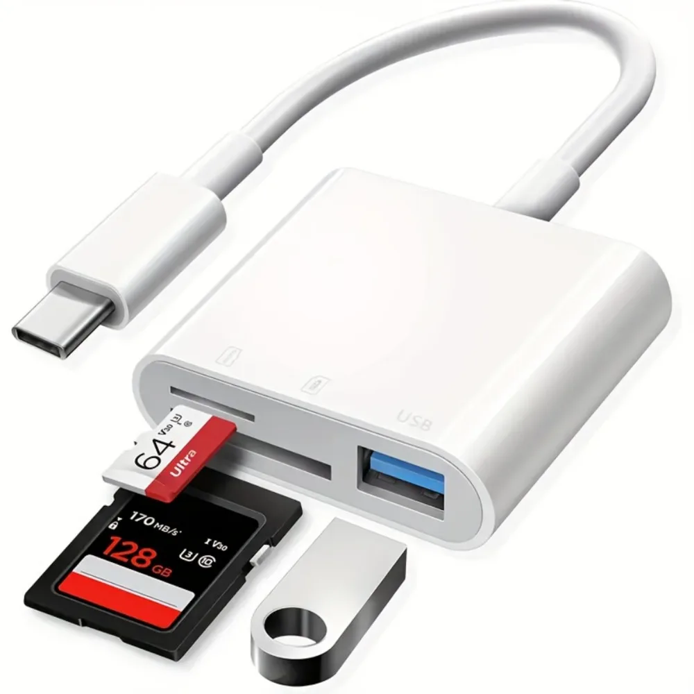 USB-C OTG Card Reader Compact Portable High Speed SD TF Micro SD Adapter