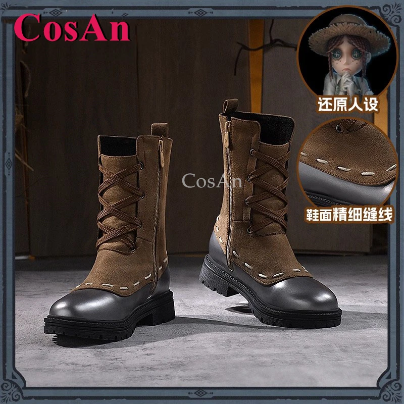 

CosAn Game Identity V Emma Woods/Gardener Обувь Косплей Универсальные модные коричневые ботильоны Повседневная одежда Женские ролевые игры 36-39