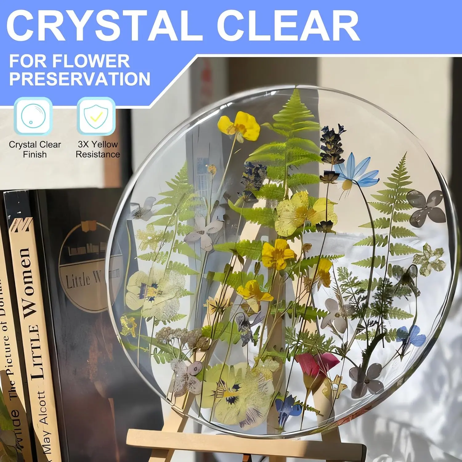 

Epoxy Resin 2 Gallon Kit, Pure Glossy Crystal Clear Resin Epoxy with Pump, Bubble Free Anti Yellowing with Self Leveling Formula