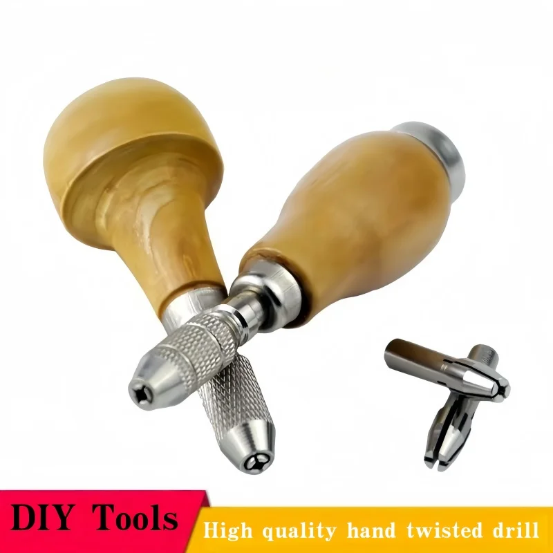 Wooden Mushroom-Shaped Chuck Handle - Round Head Gourd Style, Jewelry Tool Accessory for Carving Knives/Drill Bits