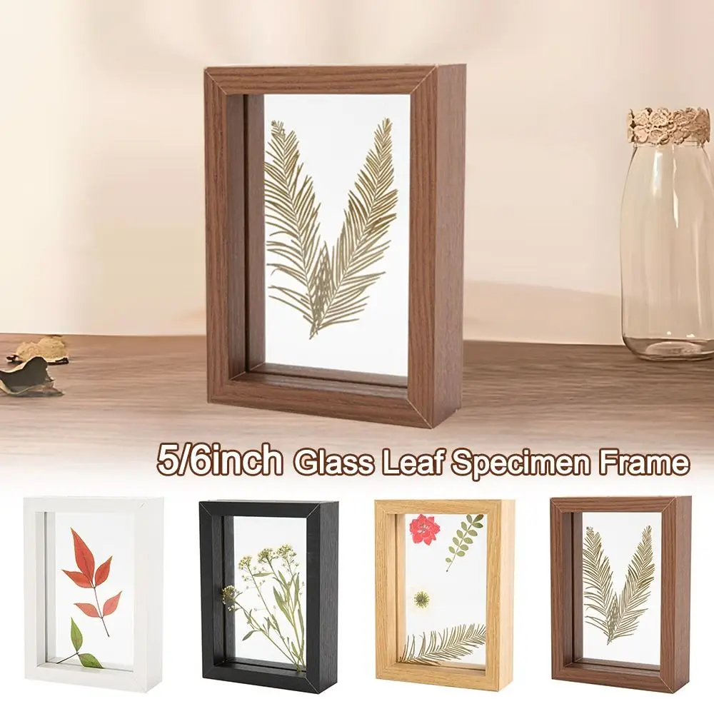 Wooden Glass Leaf Specimen Frame Double-sided Thicked Paper-cut Picture Frame Transparent Drawing Artwork Picture Frame