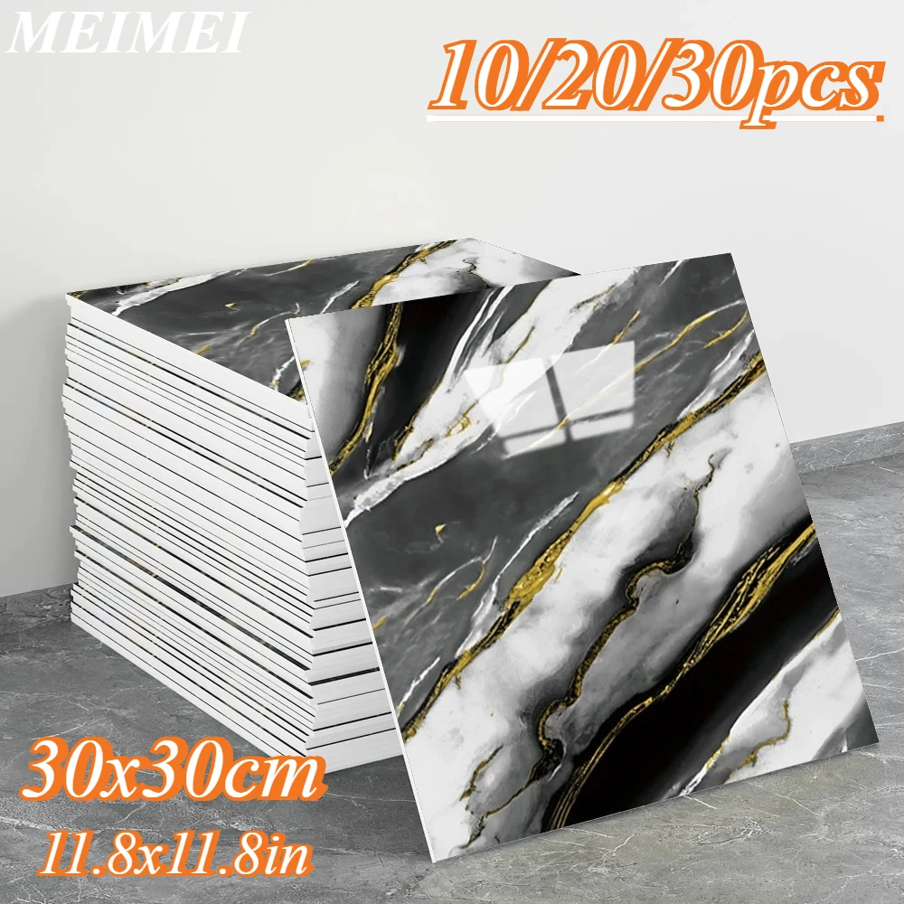 

Self-adhesive 3D Wall Decoration Imitation Tile 30*30cm Wall Sticker Bathroom Waterproof Moisture-proof Marble Kitchen Wallpaper