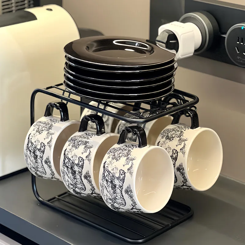 

Guochao ink painting mountain forest coffee cup ceramic high-value coffee cup and saucer set afternoon tea tea set