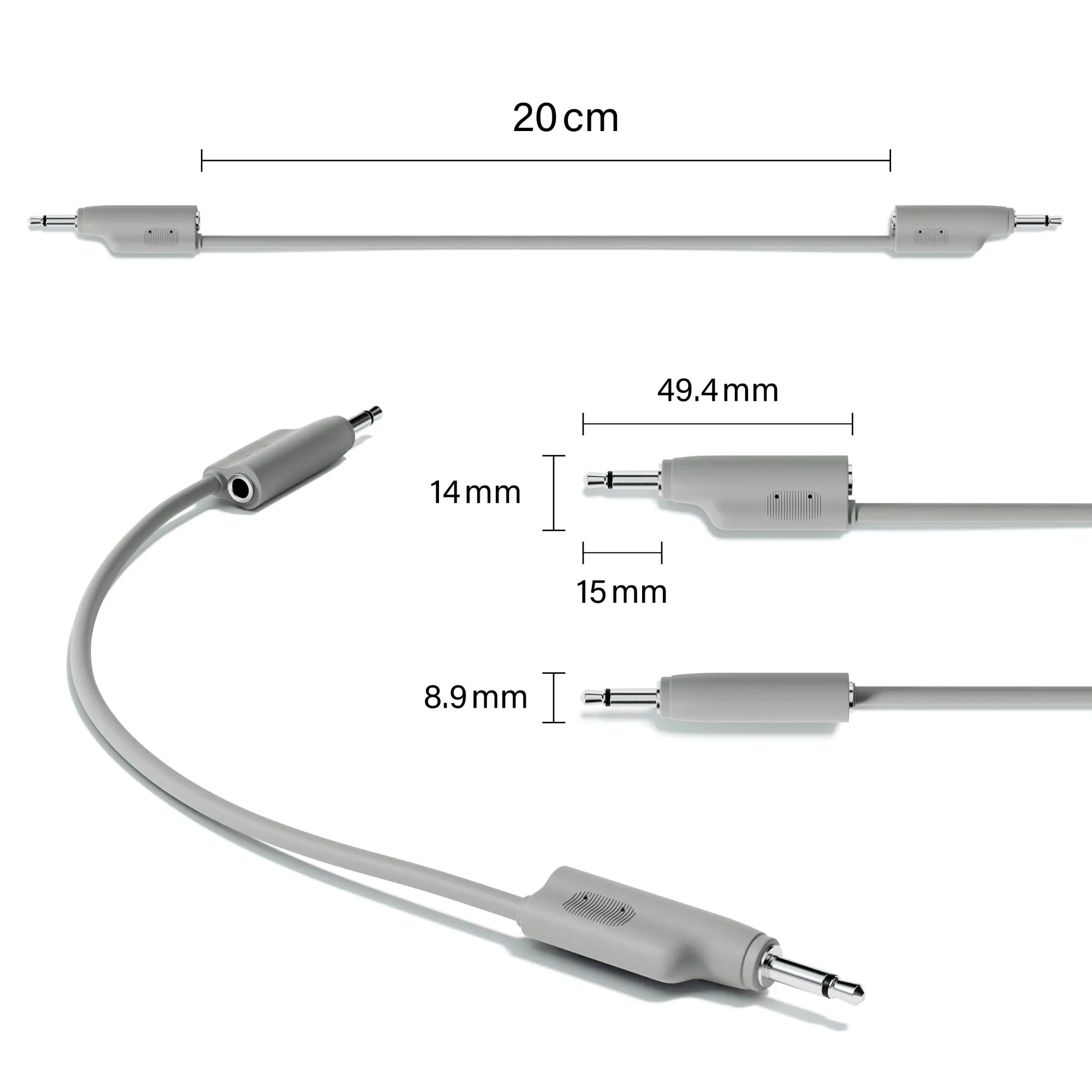 ExcelValley - Mono Stackable Patch Cables - TS 3.5mm 1/8\