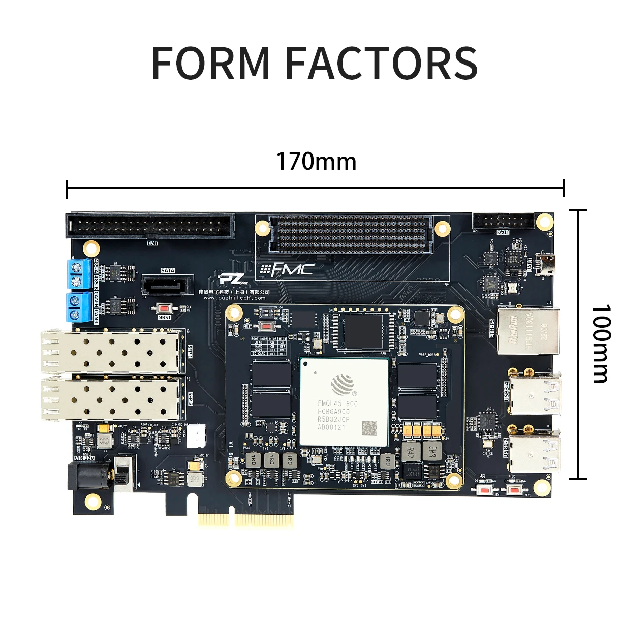 PZ7045F-FH Kit Experimental, Xilinx Zynq-7000 SoC FMQL20S400 FUDAN Micro FPGA Development Board