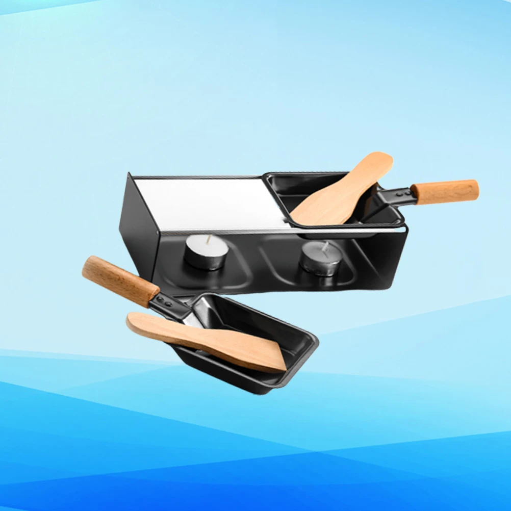 

1 Set Non-Stick Mini Cheese Melting Pan Wooden Handle High Temp Resistance Outdoor Camping Bbq Tool No Cheese Dipping