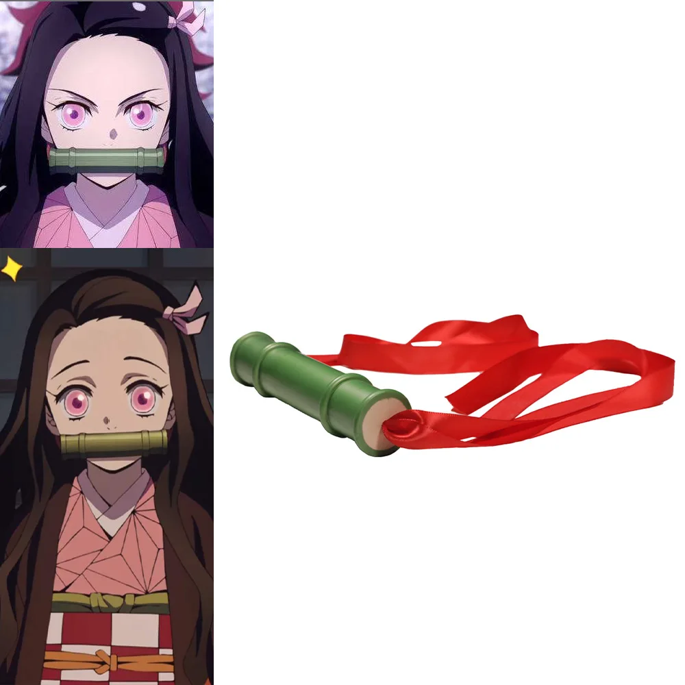 

Anime Demon Slayer Kimetsu Cosplay No Yaiba Kamado Nezuko Stick Sealing Girls Christmas Carnival Bamboo Mouth Sticks Props gift