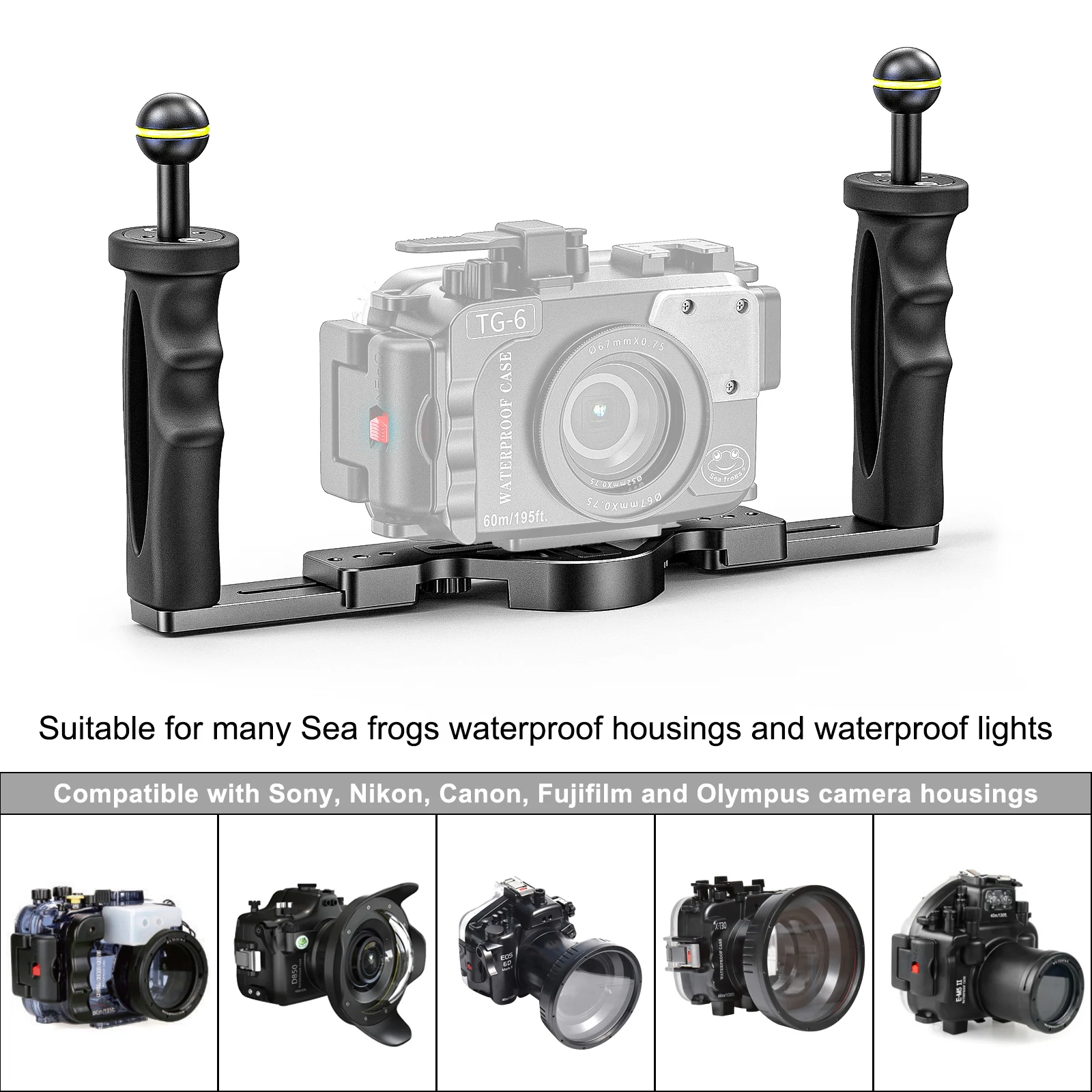 Seafrogs Diving Camera housing Handle Tray Bracket Handheld Stabilizer For Phone Camera Underwater Photography Accessory