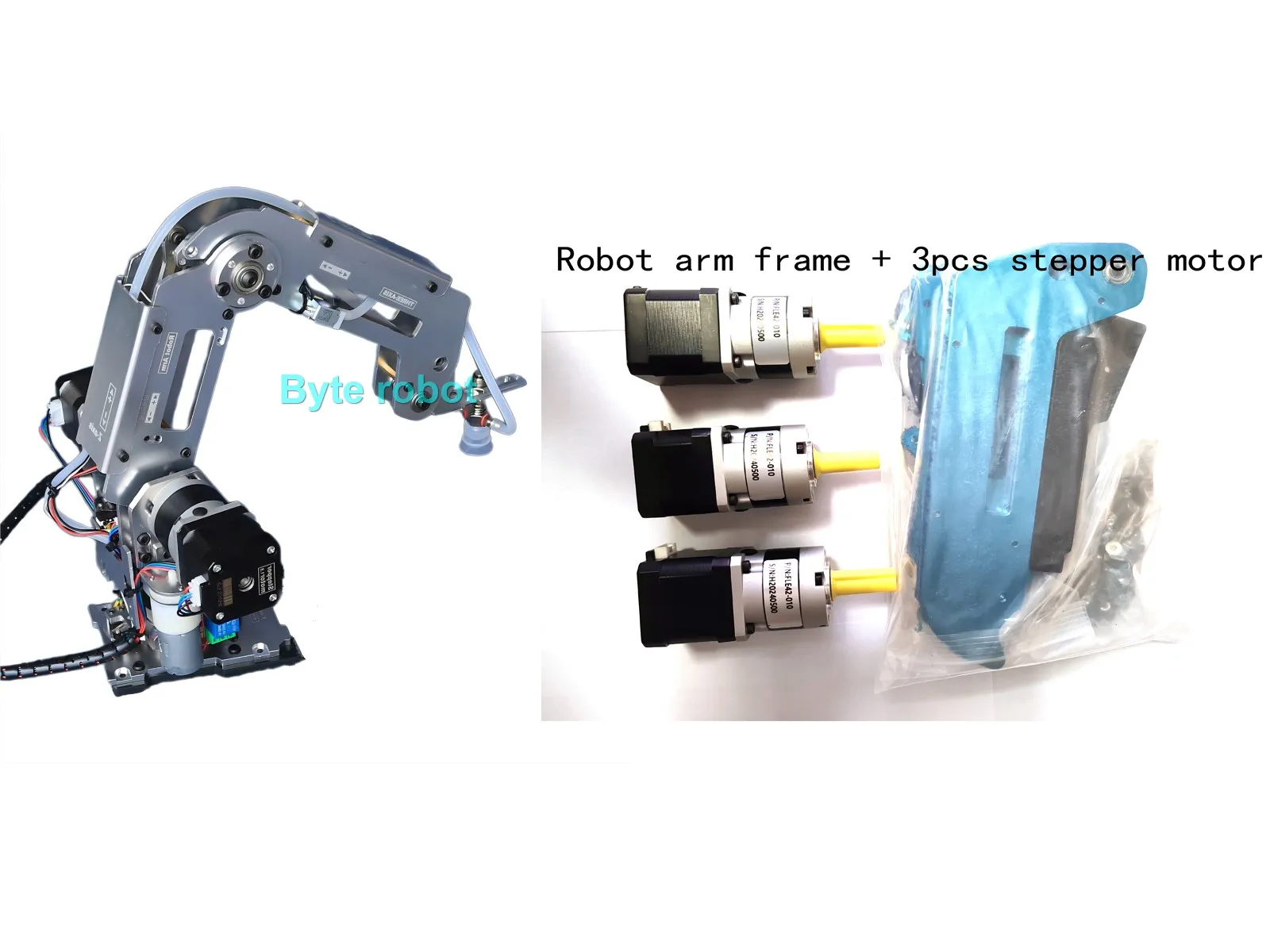 Lengan Robot Stepper logam penuh 4 Aixs, braket lengan mekanis meja geser Kit belum dirakit untuk Model Robot industri cakar Stepper