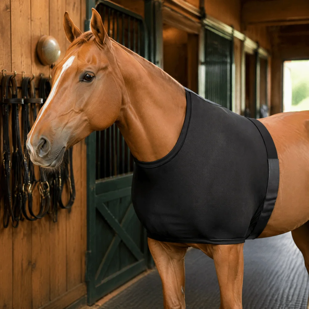 Breathable Material Shoulder Guard 67cm Size Pad Style Chest Saver Soft Fabric Stretchy Design Horse Protector For Equestrian
