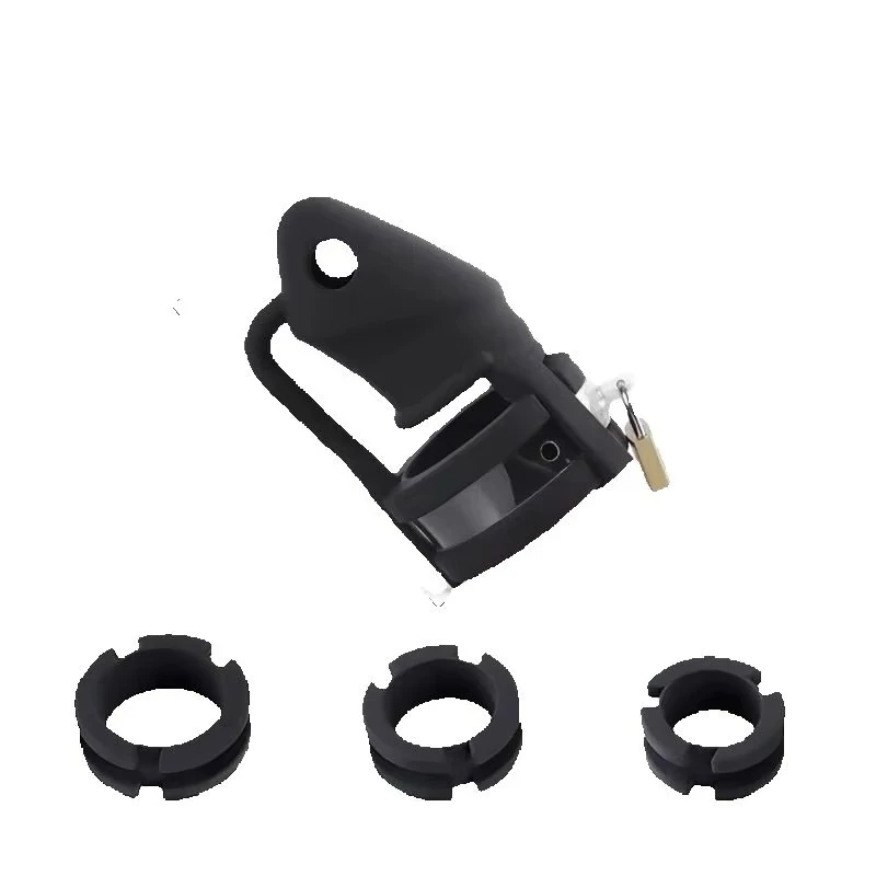 Chastity Cage Penis Ring Silicone Male Chastity Device Penis Cage with 3 Size Lock Ring Gay Bondage Slave Chastity Sexy Toys 18+