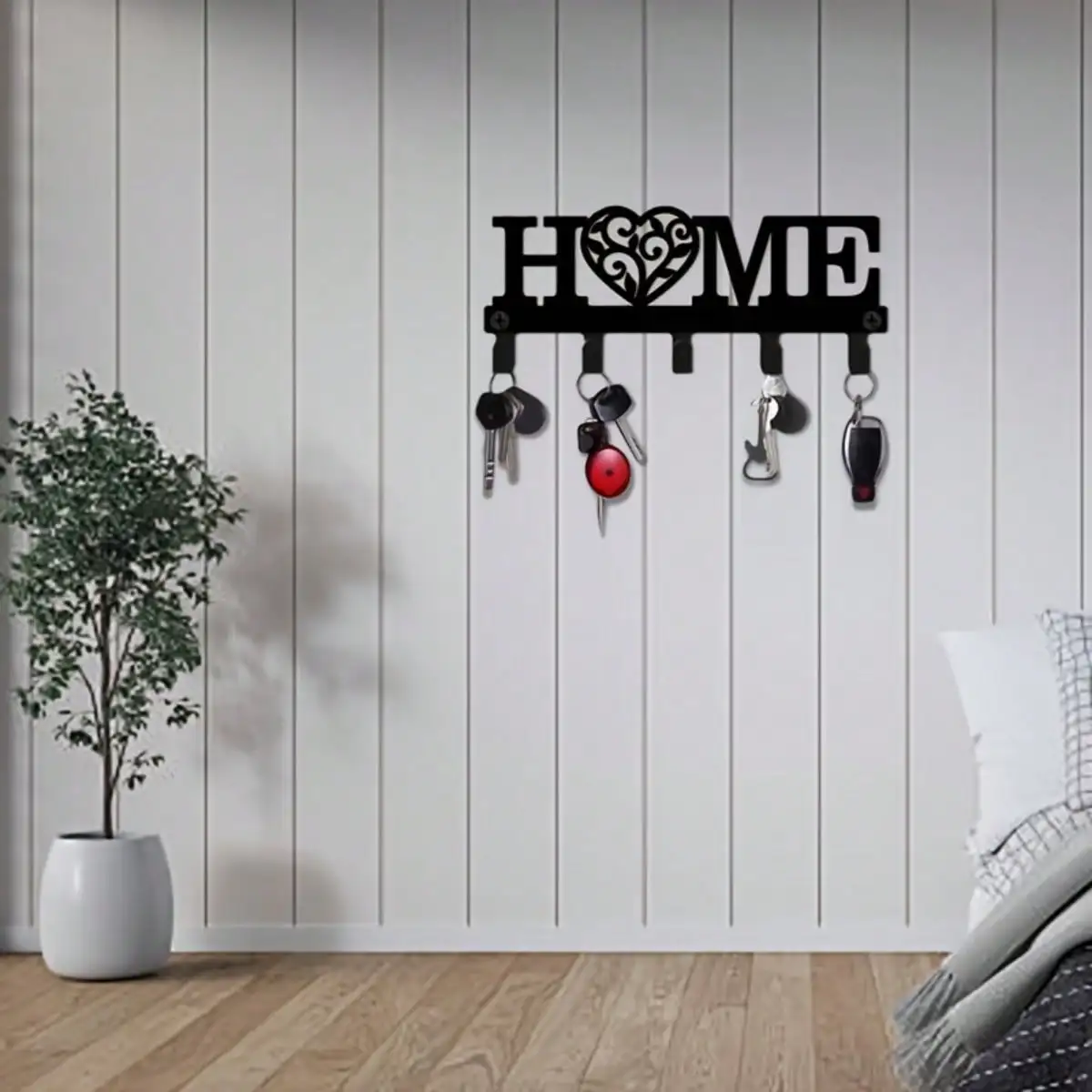 Multi-function Wall Mount Key Hook Rack Easy Install Home Storage Organizer for Key Coat Hat Bag view 6