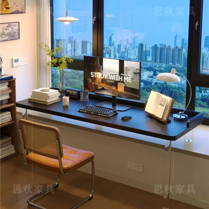 Nordic Acrylic Floating Bay Window Desk Modern Solid Wood Bedroom Computer Desk Designer Study Furniture Bureau Flottant FYFD