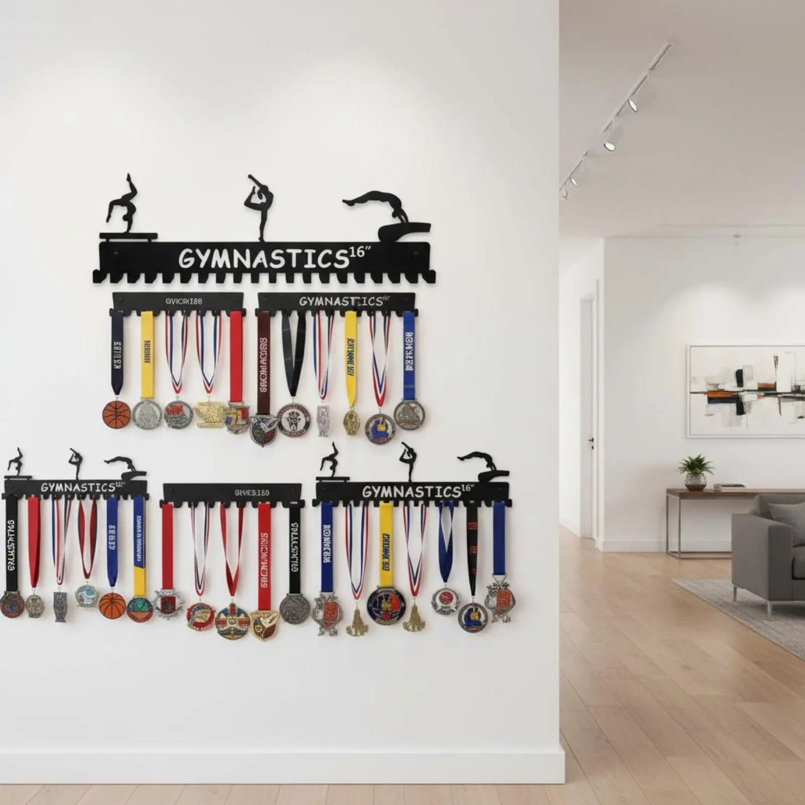 Wall Mounted Medal Rack Easy to Install Gymnastics Medal Holder Gymnast Honor Display Athlete Gift for Gymnasts - view 5