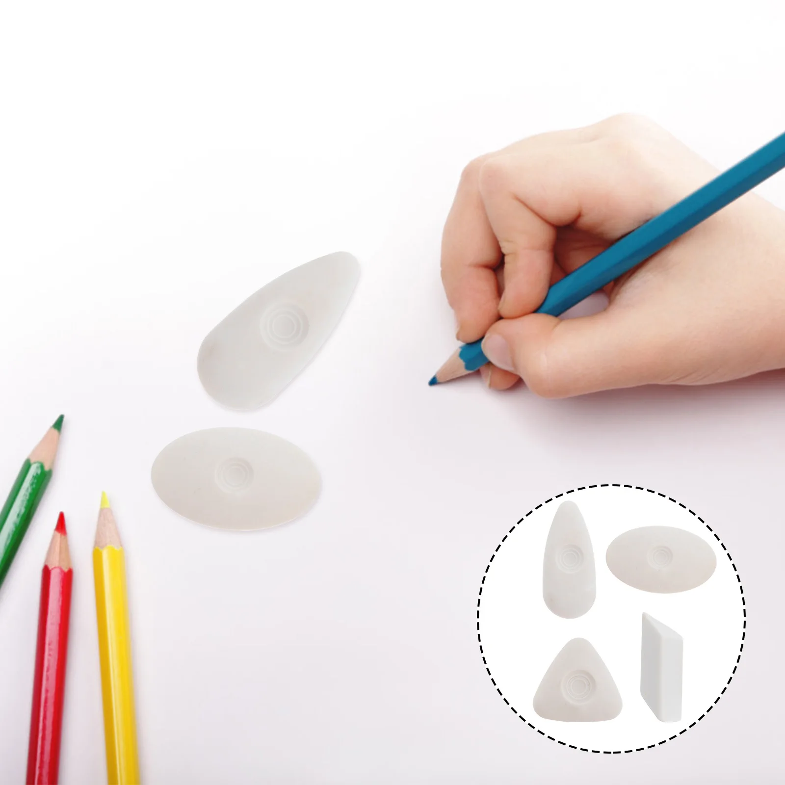 Gomma da cancellare per pittura a matita da 4 pezzi per schizzi Gomme da cancellare per matite artistiche Bianco Studente Bambini Fornitura per disegno in gomma