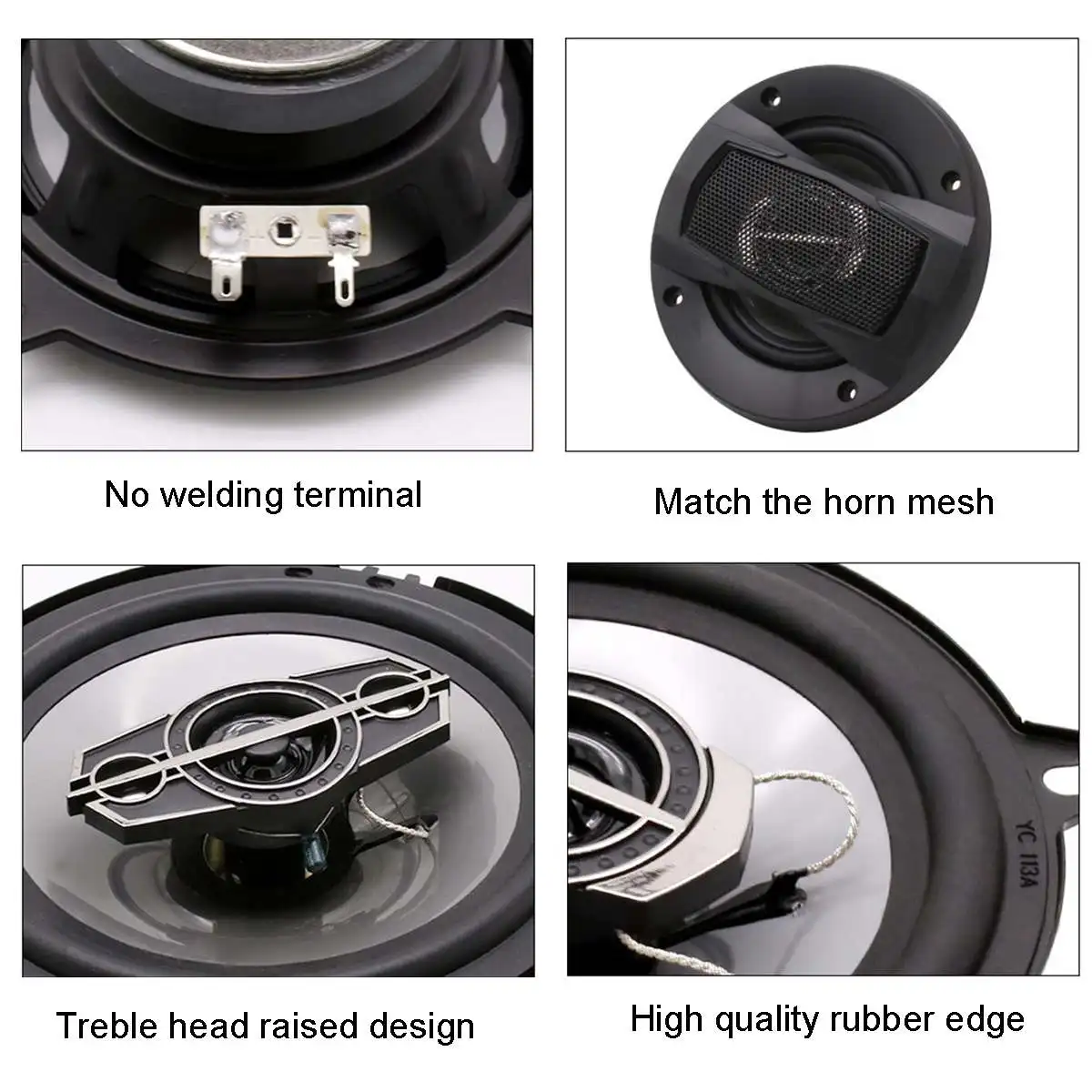 Car Speaker 200W 2 Pcs 4 Inch 360 Degree Stereo Surround DIY Bass Horn Subwoofer Coaxial Loudspeaker Home Car Modified Speaker