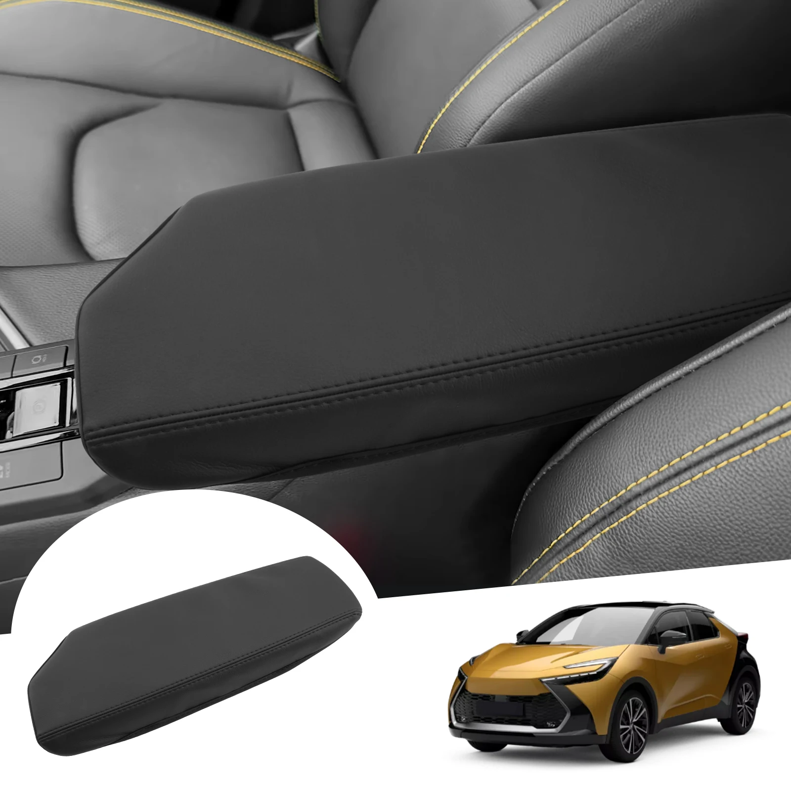 RUIYA Car Central Control Armrest Cover Pad for Toyota C-HR Hybrid 2024 2025 Armrest Container Auto Toyota C-HR 2024 Accessories