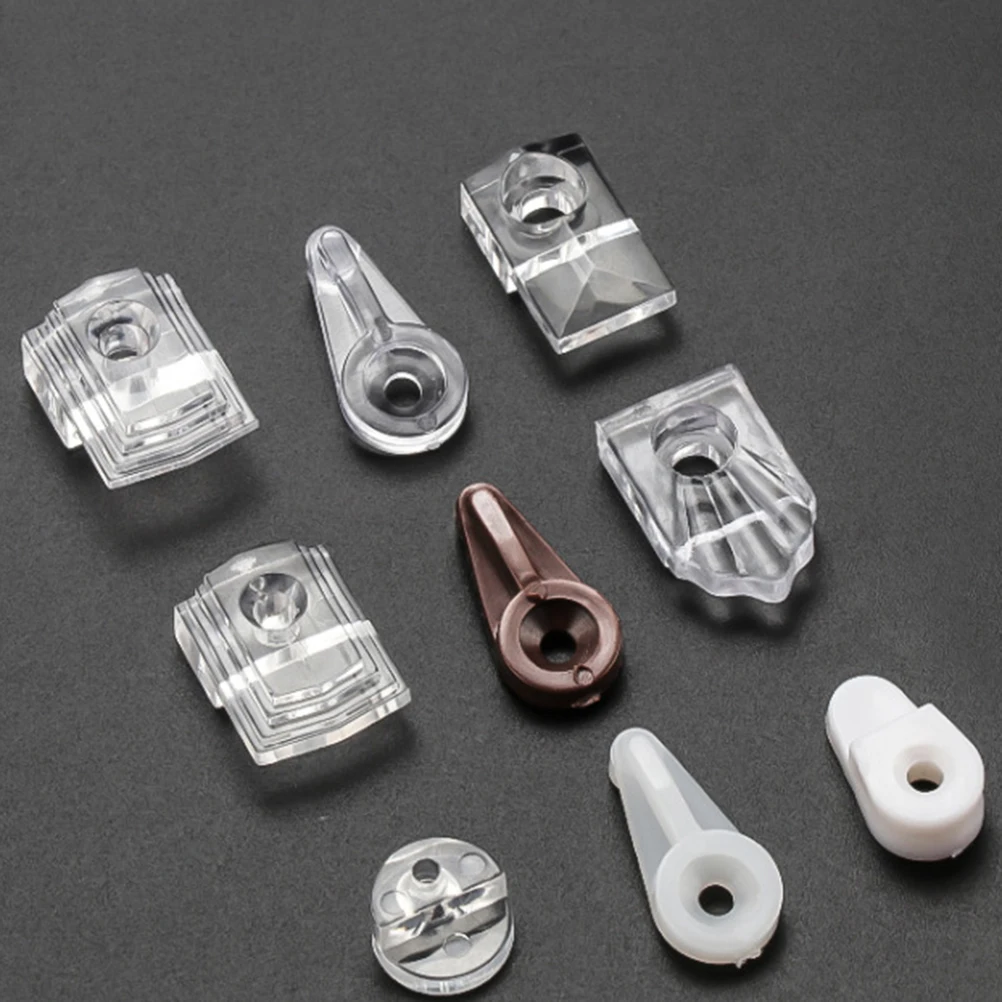 

24 Pcs Mirror Holder Clips Clear Plastic for Wall Wardrobe No Punching Easy Installation Kits Screw Gray Anchor Mount