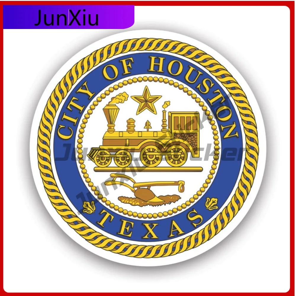 Seal Of Houston Sticker Creative Decals City Tx Texan Texas Hou Auto Decor Car Sticker Vinyl Decal Waterproof Durable Sun