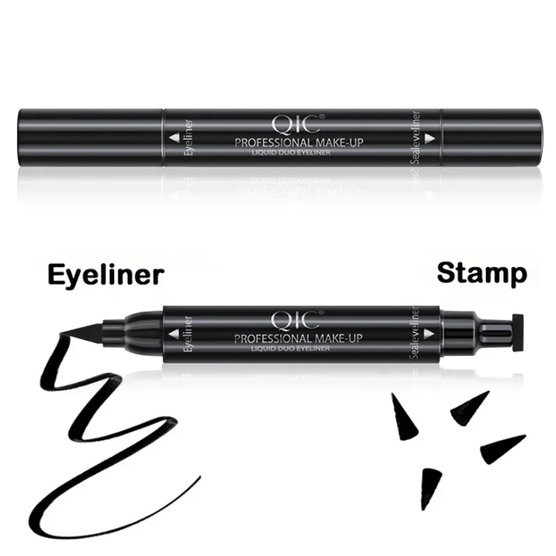 Penna per eyeliner liquido con timbro a sigillo grande Matita per eyeliner nera impermeabile ad asciugatura rapida con eyeliner Cosmetici per eyeliner a doppia estremità