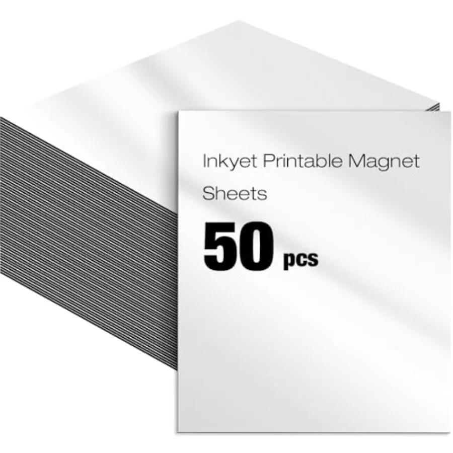 

50 шт. 8. Магнитные листы для печати 5x11 дюймов, несамоклеящиеся, для DIY-проектов, толщина 11 мил, водонепроницаемые, быстросохнущие, для принтера
