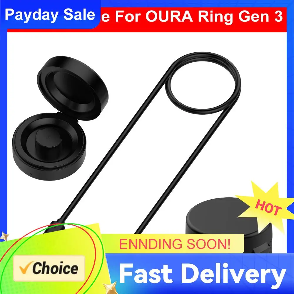 

Compact Charging Box Portable Safe Charging Dock with USB-C Cable Compatible with Oura Ring Gen3