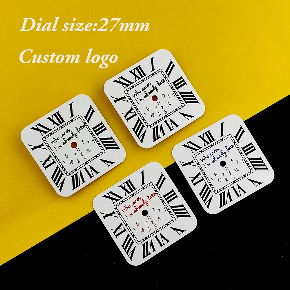 

Мужские автоматические часы с циферблатом NH35, 27 мм, с индивидуальным логотипом, без подсветки, подходят для аксессуаров для часов с механизмом NH35