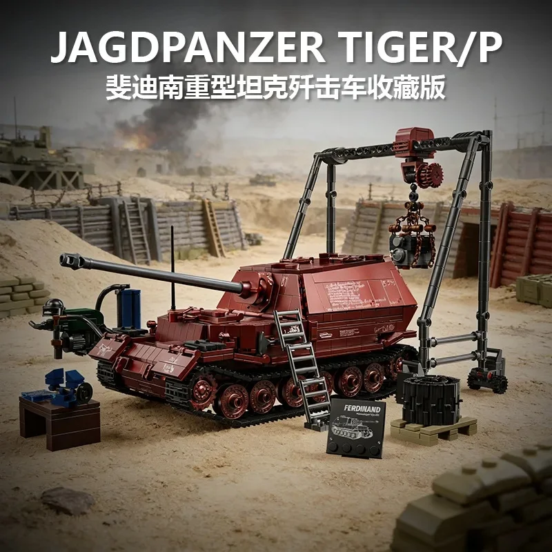 12GO 97022 MOC Collector's Edition Military Tank Destroyer Building Blocks Bricks Model Toys for Boys Christmas Gift Set