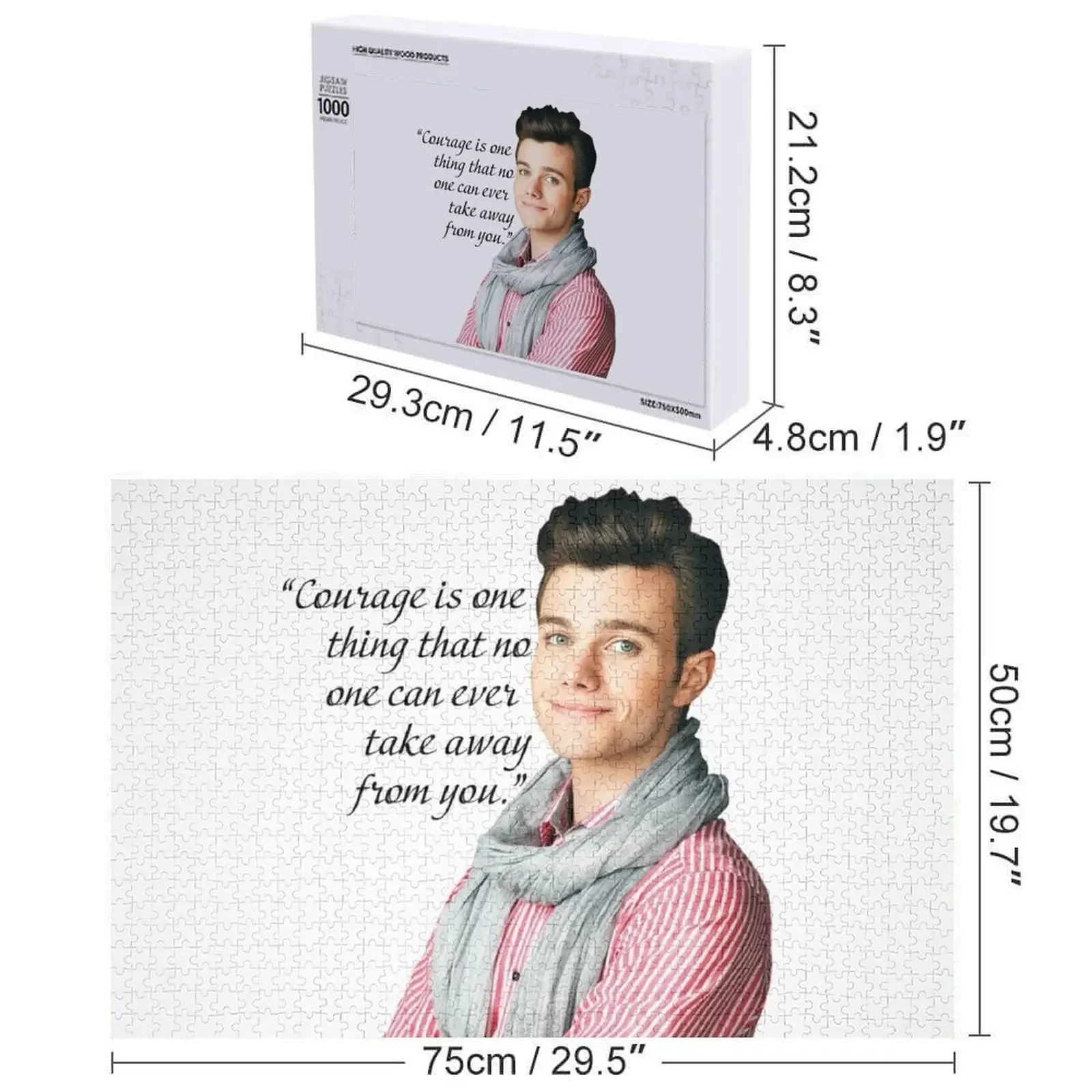 Chris Colfer Courage Quote Jigsaw Puzzle Game Children Custom Name Child Toy Customized Gifts For Kids Puzzle