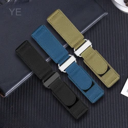 For Bell Rose Breathable Comfortable Wear-Resistant Nylon Canvas Hook and Loop Fastener 22 24mm Watch Strap
