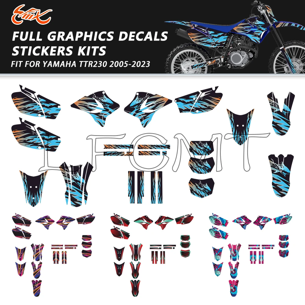 

Fit for YAMAHA TTR 230 TTR230 2005-2023 2022 2021 2020 2019 2018 Full Fairing Graphics Decals Stickers kit Motorcycle Background
