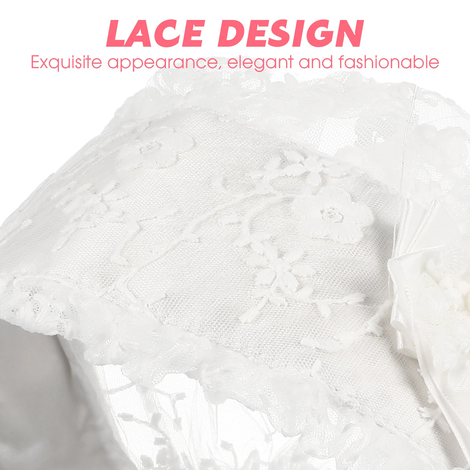 

Детская кружевная шапка, белая регулируемая красивая шапка принцессы для младенцев 0-2 лет, идеально подходящая для праздников на открытом воздухе, кружевная шапка для девочек