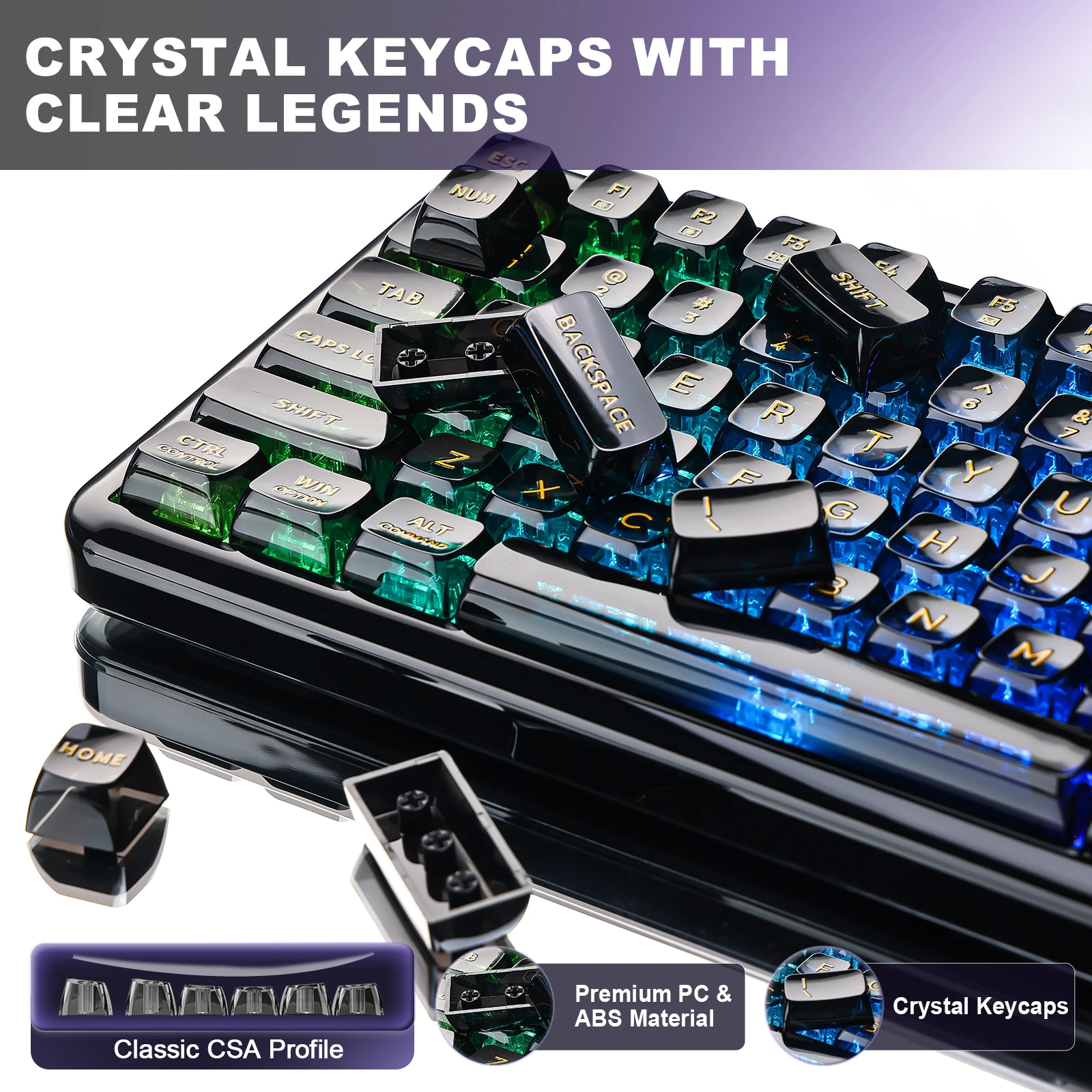 YUNZII X98 ピンク QMK/VIA ワイヤレス透明 RGB キーボード、ホット