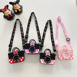 Disney Minnie Mouse Crossbody çanta Minnie Mouse kamera askılı çanta kadınlar için çanta kız sevimli karikatür omuzdan askili çanta kız hediye