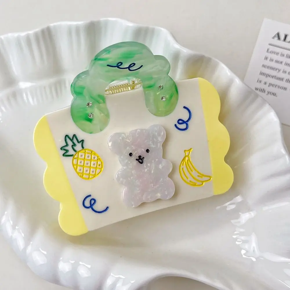 

Уксусная кислота, ацетат, коготь для волос, цветок, мини-сумочка, форма, заколка для волос с мультяшным медведем, аксессуары для волос, заколка для волос, заколка для волос со стразами