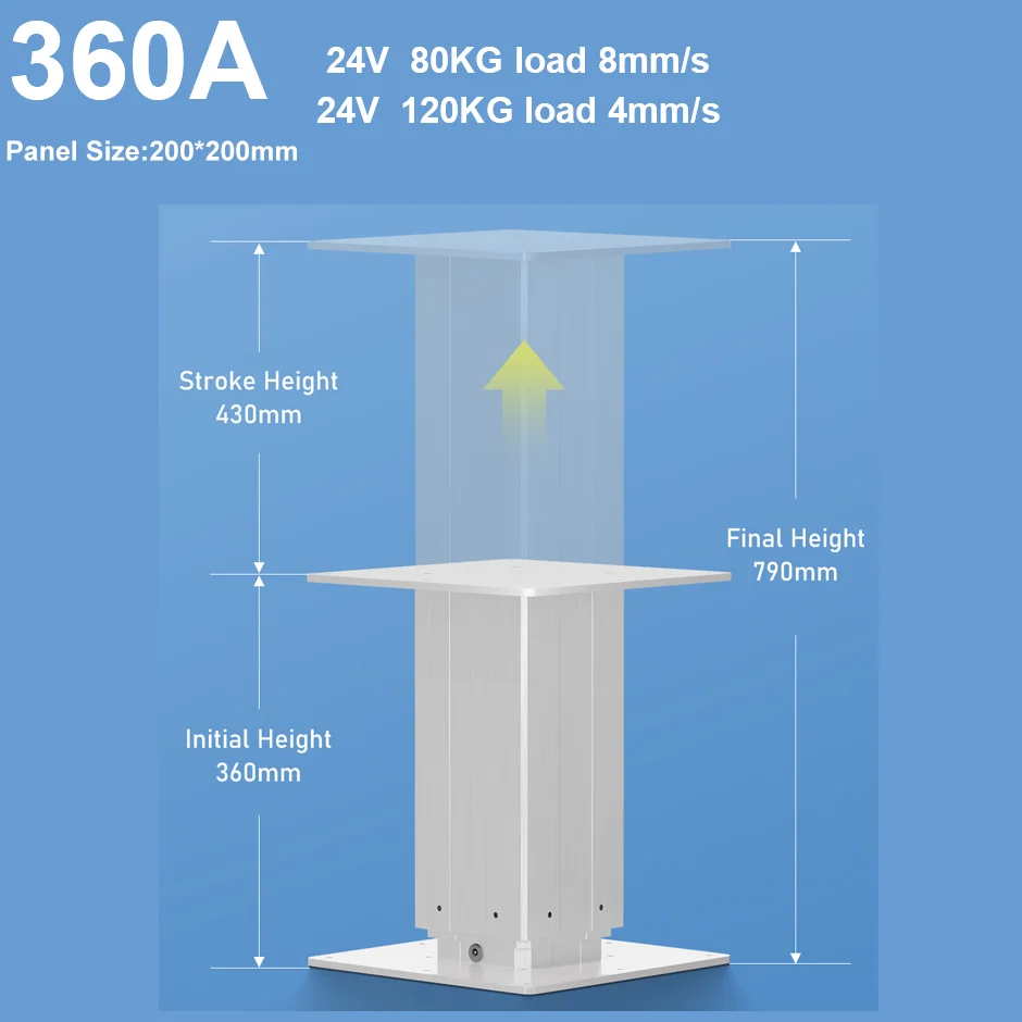 Colonna di sollevamento elettrica 24V 120KG 100KG carico TATAMI piattaforma di sollevamento verticale Desktop Smart APP Control