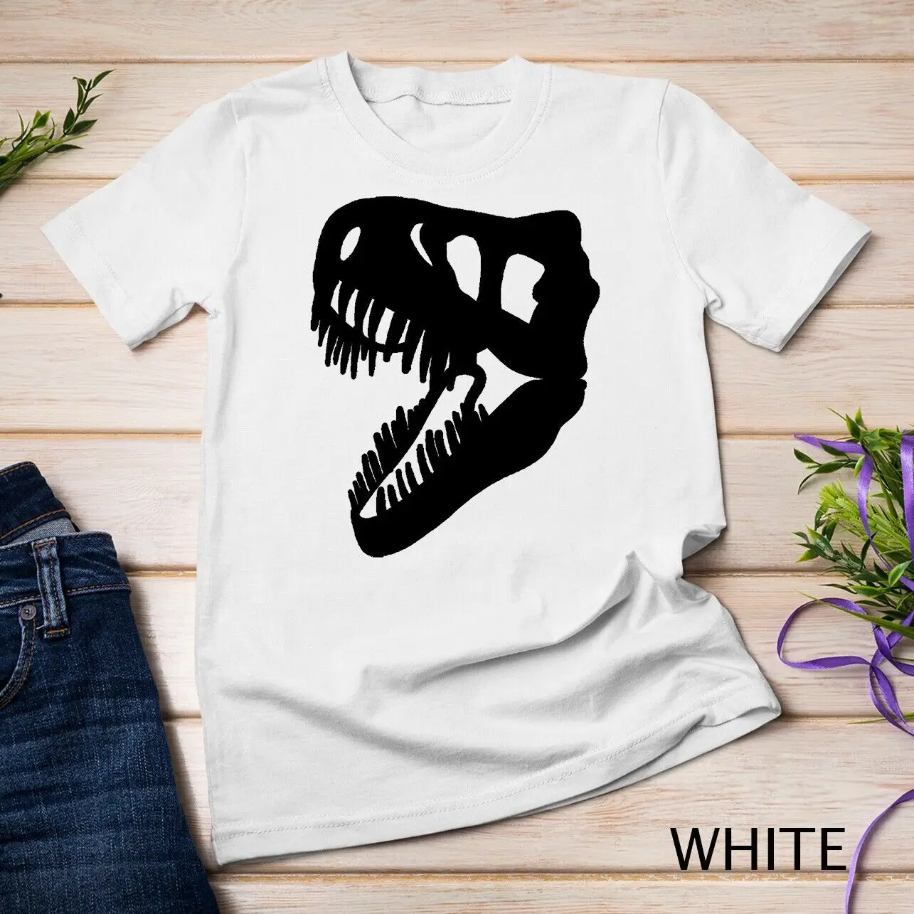 Realistic Tyrannosaurus Rex Skull Premium Unisex T-shirt