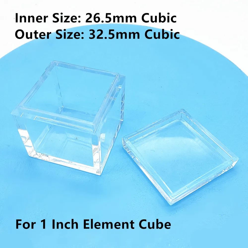 Étuis en acrylique pour Cubes d'éléments, 10 pièces, boîtes transparentes, Collection, rangement de petite taille 14mm pour Cubes d'éléments 10mm