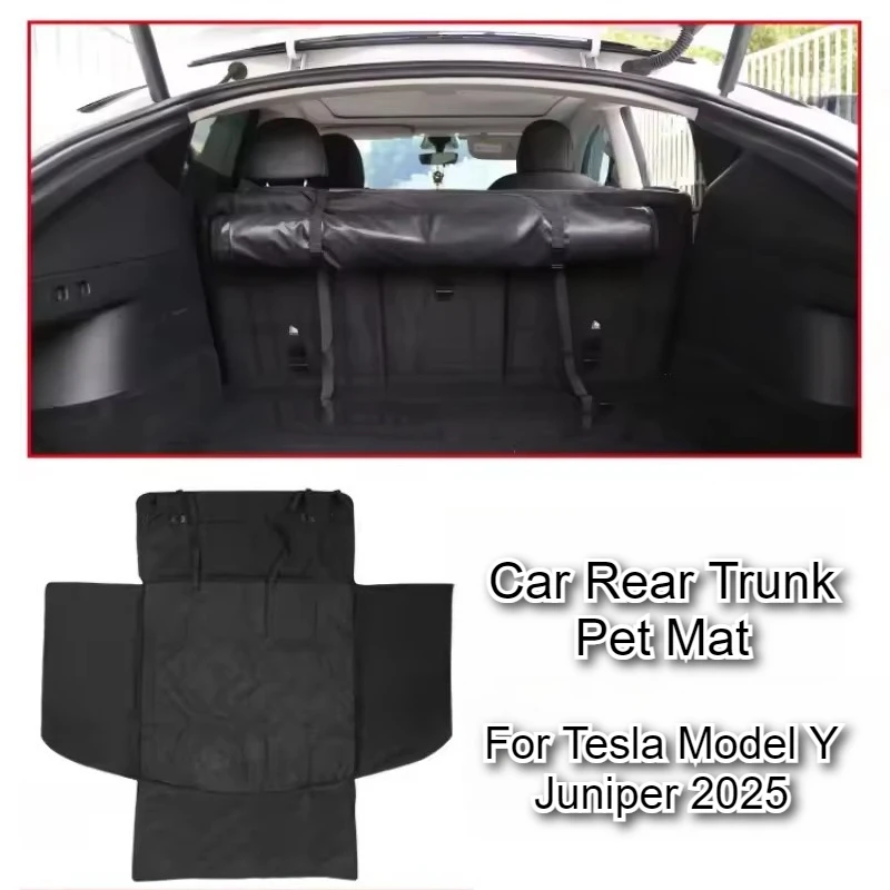 

Car Rear Trunk Pet Mat for Tesla Model Y Juniper 2025 Modely Dog Seat Cover Oxford Cloth Pets Seat Bed Protector Wear-resistant