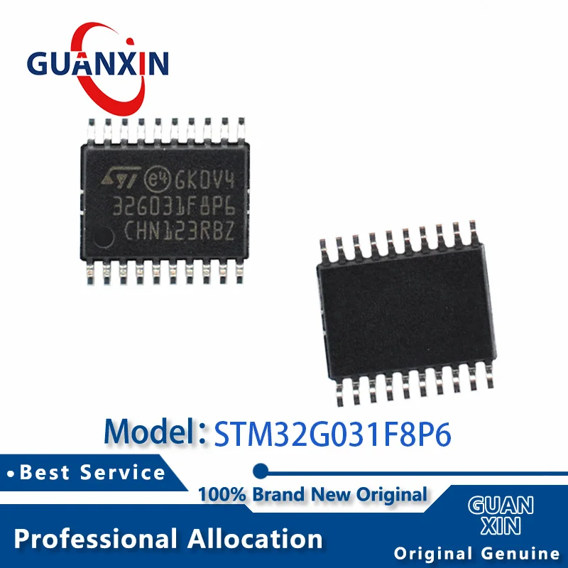 100% New  electronics STM32G031F8P6 STM32G031F8P6TR TSSOP-20 Marking 32G031F8P6 STM32G031