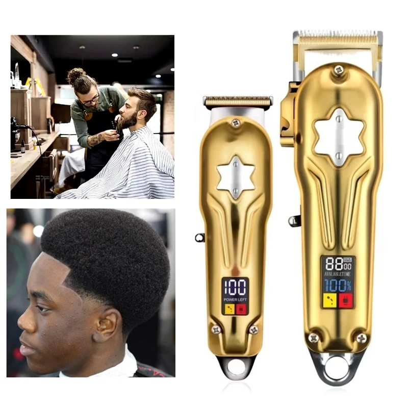 مجموعة أدوات Kemei Combo الأصلية ماكينة قص الشعر المعدنية الكاملة ماكينة قص اللحية الاحترافية للحلاقة القابلة لإعادة الشحن