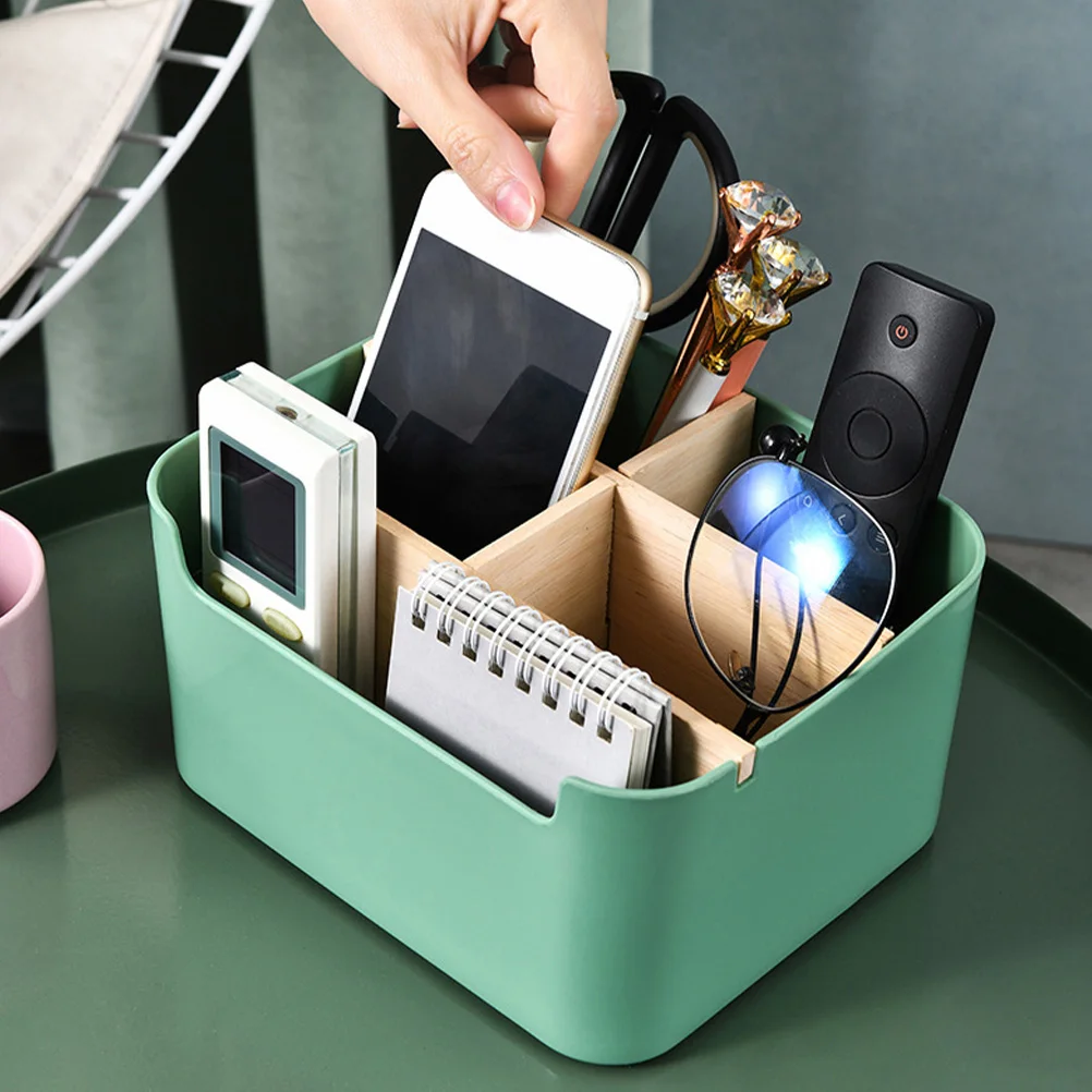 

Creative Storage Box Desktop Organizer Holder for Cosmetics Stationery Multi-Cell Tidy Design Table Decoration Green
