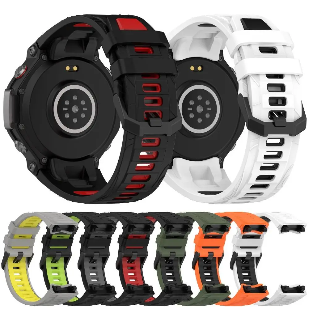 New Double Color Sport Silicone Strap for Amazfit T-Rex 3 Replacement Smartwatch Band Bracelet for Amazfit T Rex 3 Smart Watch