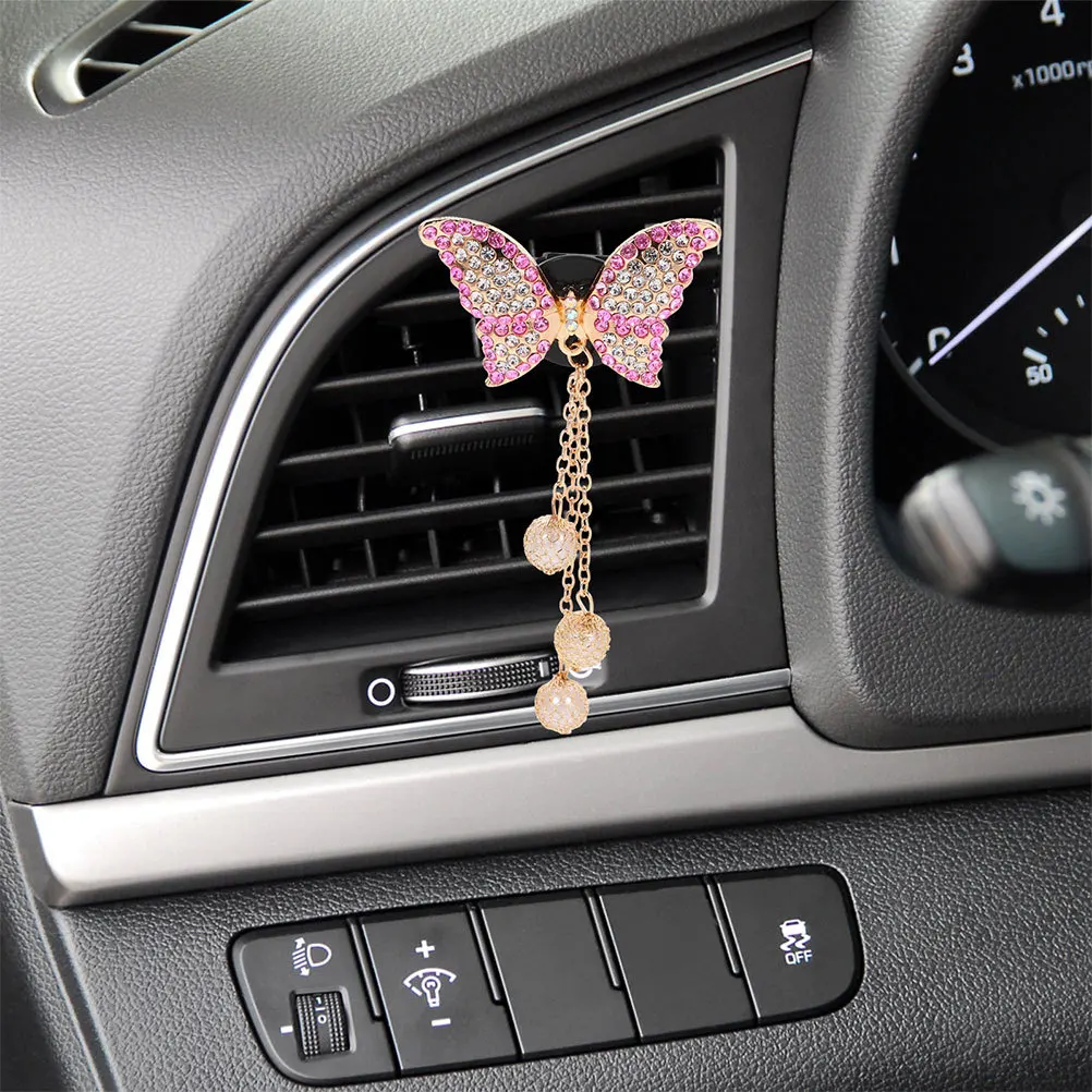 

2 шт. автомобильные зажимы для вентиляционных отверстий бабочка ароматерапия цинковый сплав горный хрусталь автомобильный зажим для духов декоративные авто зажимы для вентиляционных отверстий аксессуары