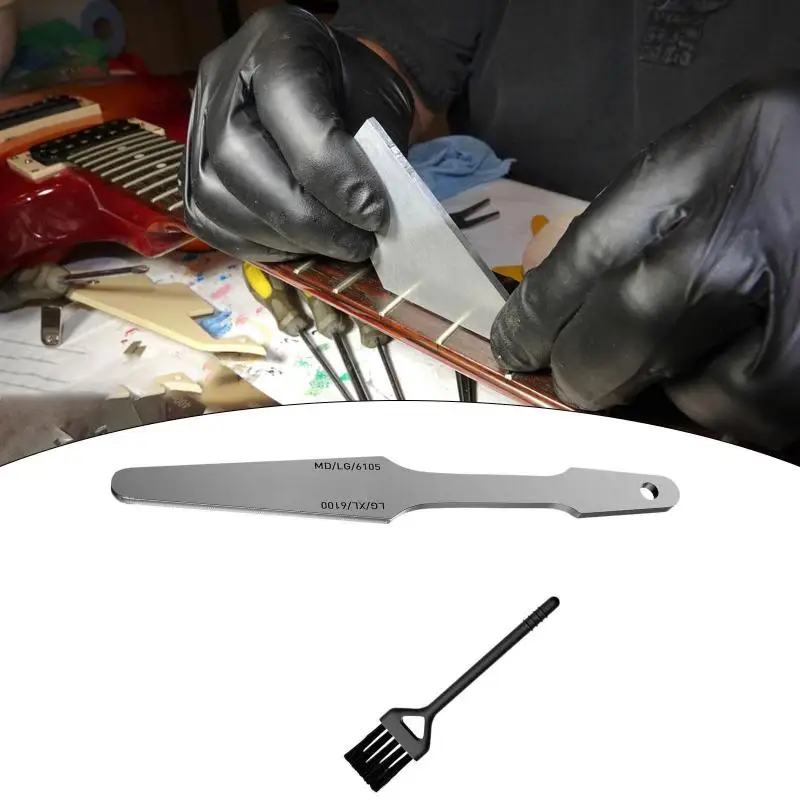 Guitar Fret File For Grinding Crowning File Luthier Tool Double-Sided Fret Leveling Tool Guitar Fret Tools With Clean Brush
